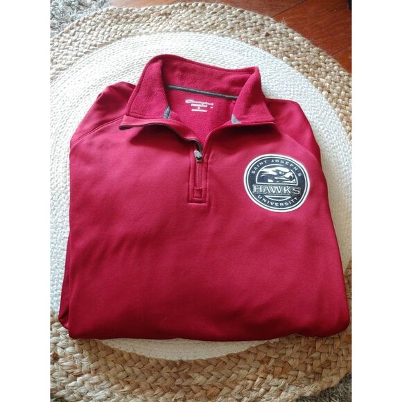Champion Other - Champion Saint Josephs University Hawks Quarter Zip Pullover Red Mens Small